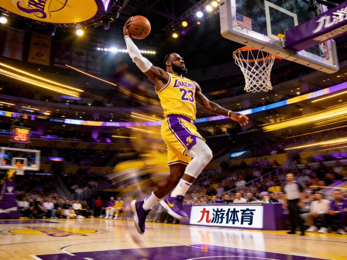 九游体育NBA季后赛全场集锦，湖人队詹姆斯暴扣精彩画面